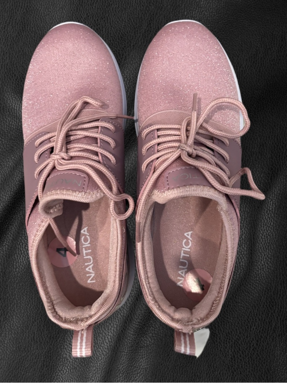 Nautica Rose Pink Sparkle Lace-Up Sneakers